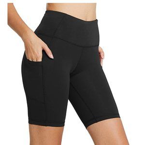 Women's High Waist Biker Yoga Workout Running Compression Exercise Shorts M